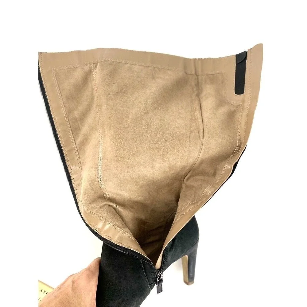 Ecco Tall Boots Nephi Zip‎ Black Suede Leather Womens 37 6/6.5 - Picture 8 of 16